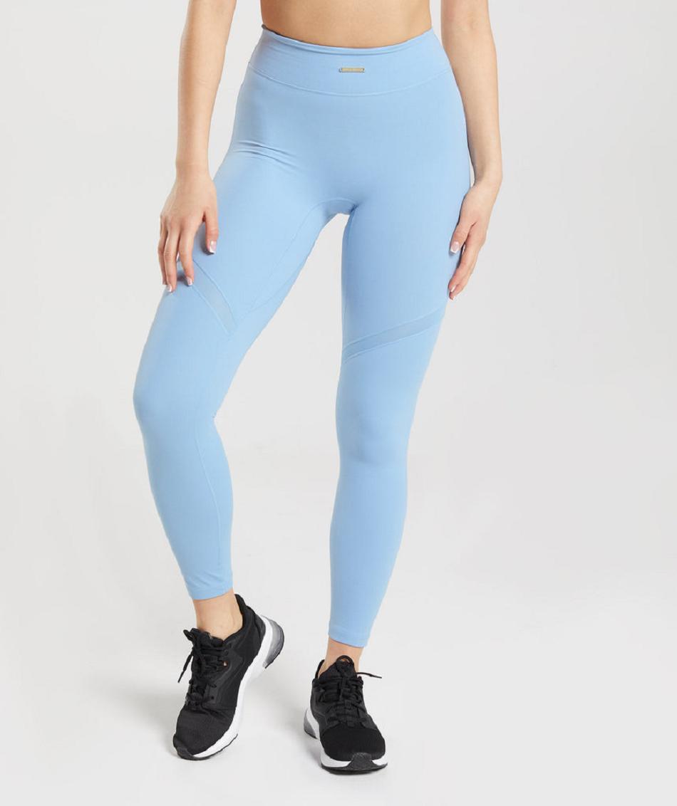 Leggins Gymshark Whitney Mesh Mujer Azules | CO 2920BEX